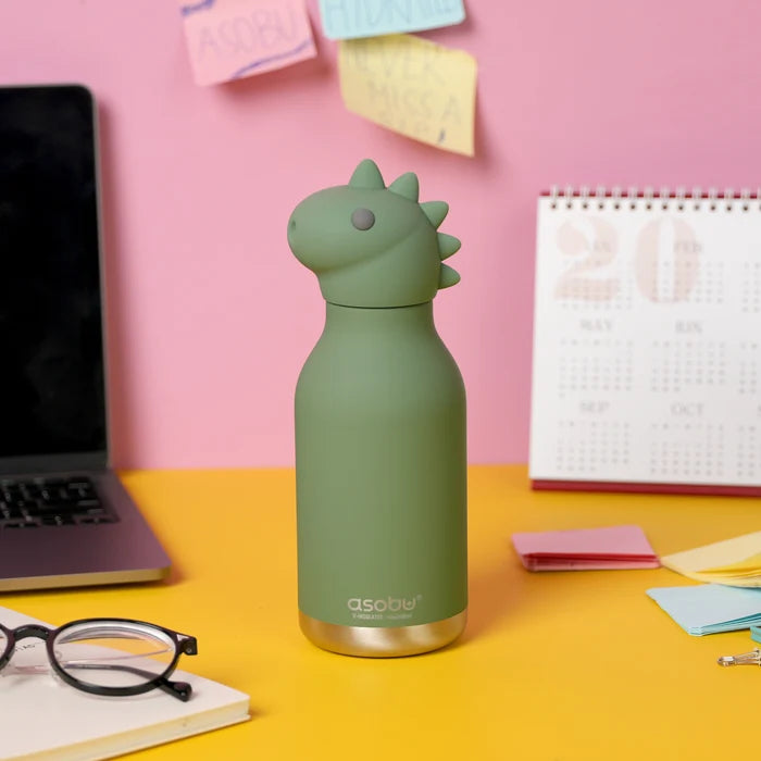ASOBU Dinosaur Bestie Insulated Water Bottle (460ml / 16oz)
