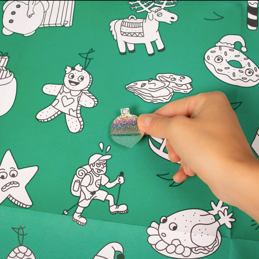 Giant Christmas tree poster with stickers - Binky
