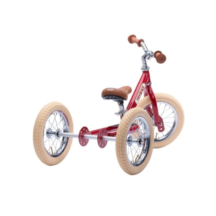 Trybike - Steel 2 In 1 Balance Trike - Vintage Red - Binky