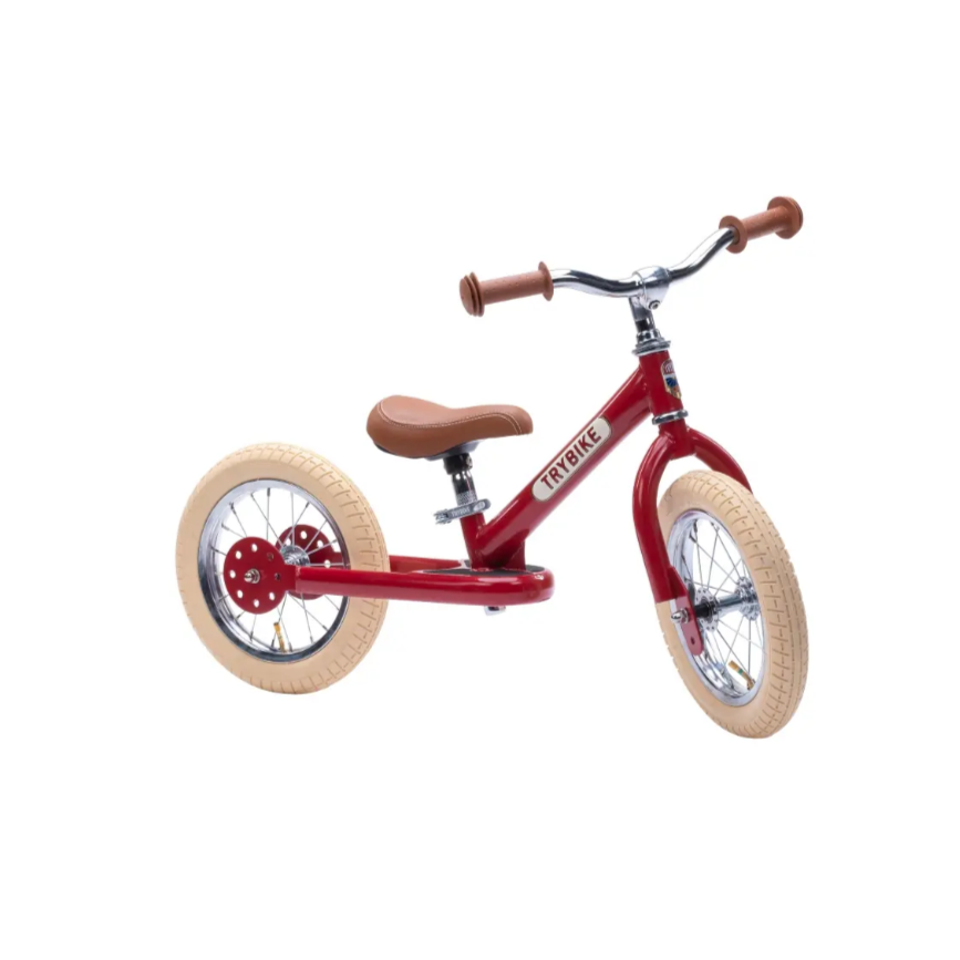Trybike - Steel 2 In 1 Balance Trike - Vintage Red - Binky