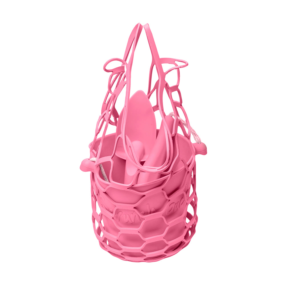 Scrunch kids Bucket + Spade + Collapsible Bag Bundle Flamingo Pink - Binky