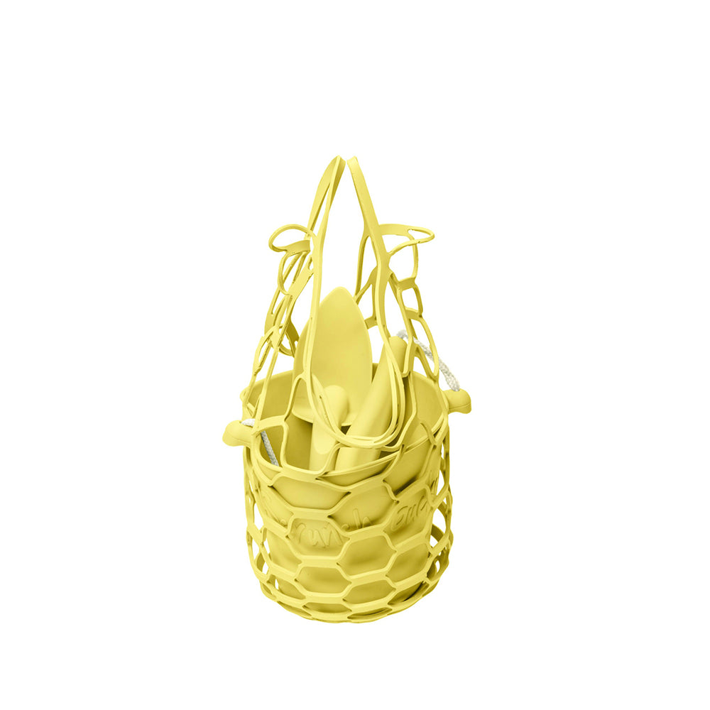 Scrunch kids Bucket + Spade + Collapsible Bag Bundle Lemon - Binky