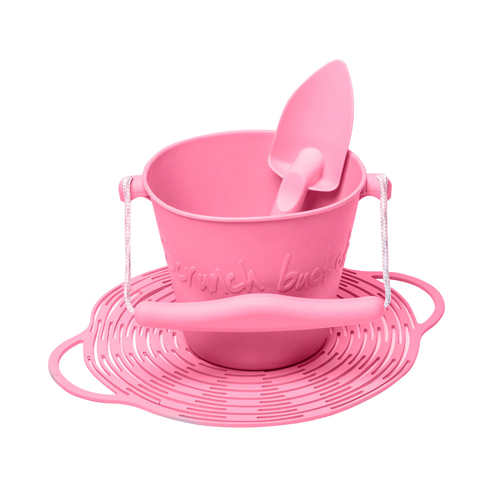 Scrunch kids Bucket + Spade + Collapsible Bag Bundle Flamingo Pink - Binky