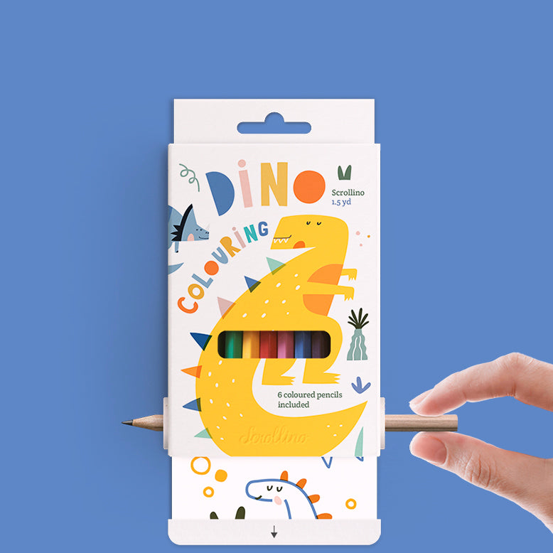 Dinosaur colouring scroll - Binky
