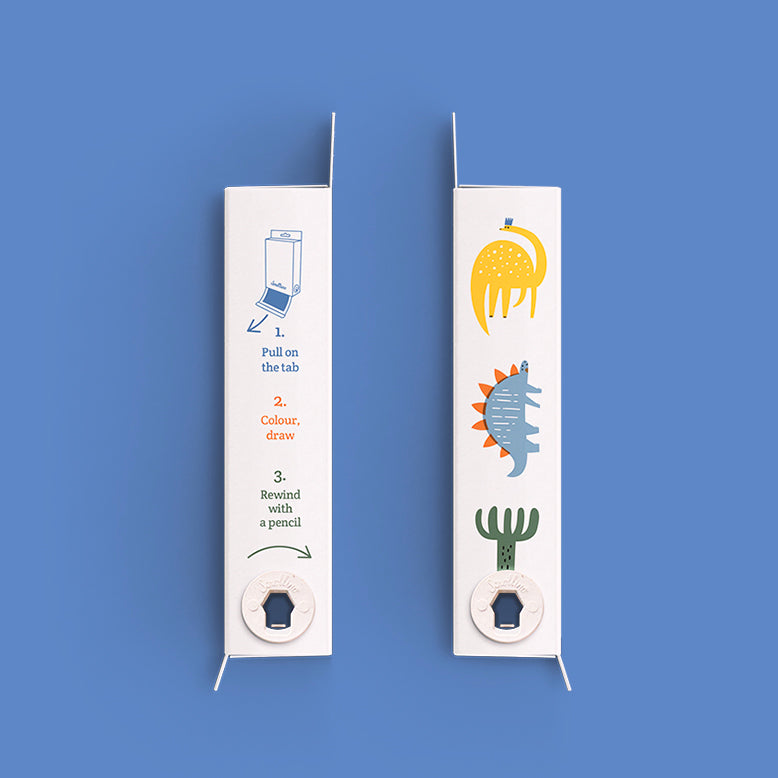 Dinosaur colouring scroll - Binky