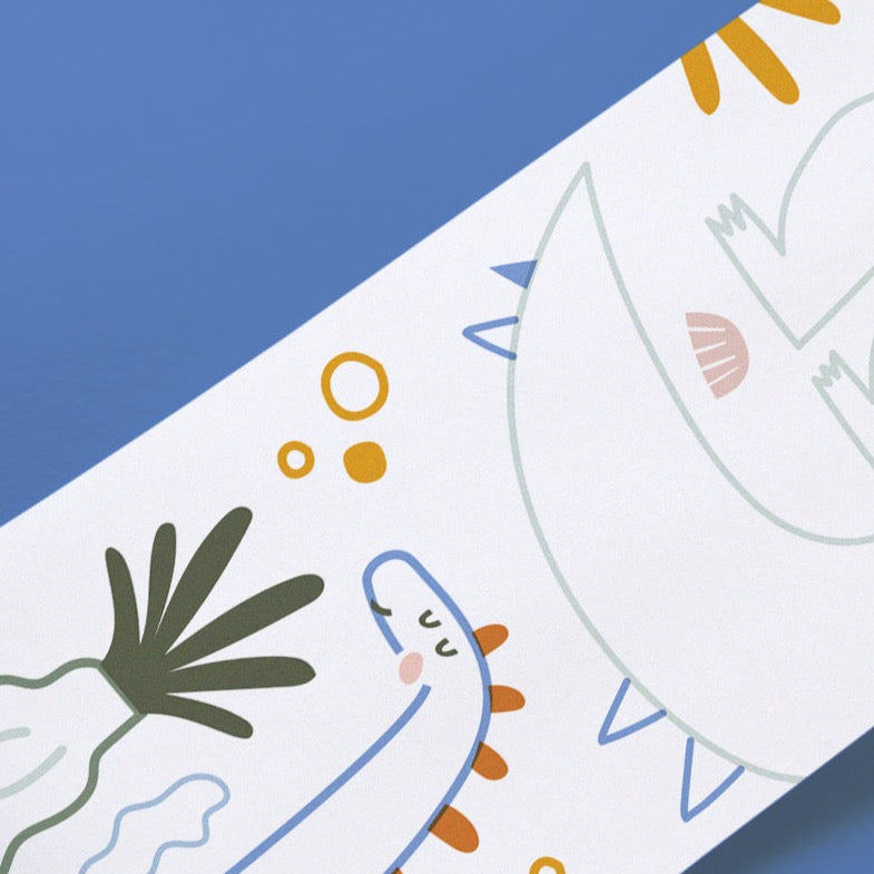 Dinosaur colouring scroll - Binky