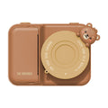 Brown camera with a bear design on a white background