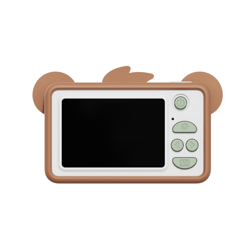 Children's camera with animal ears on a white background