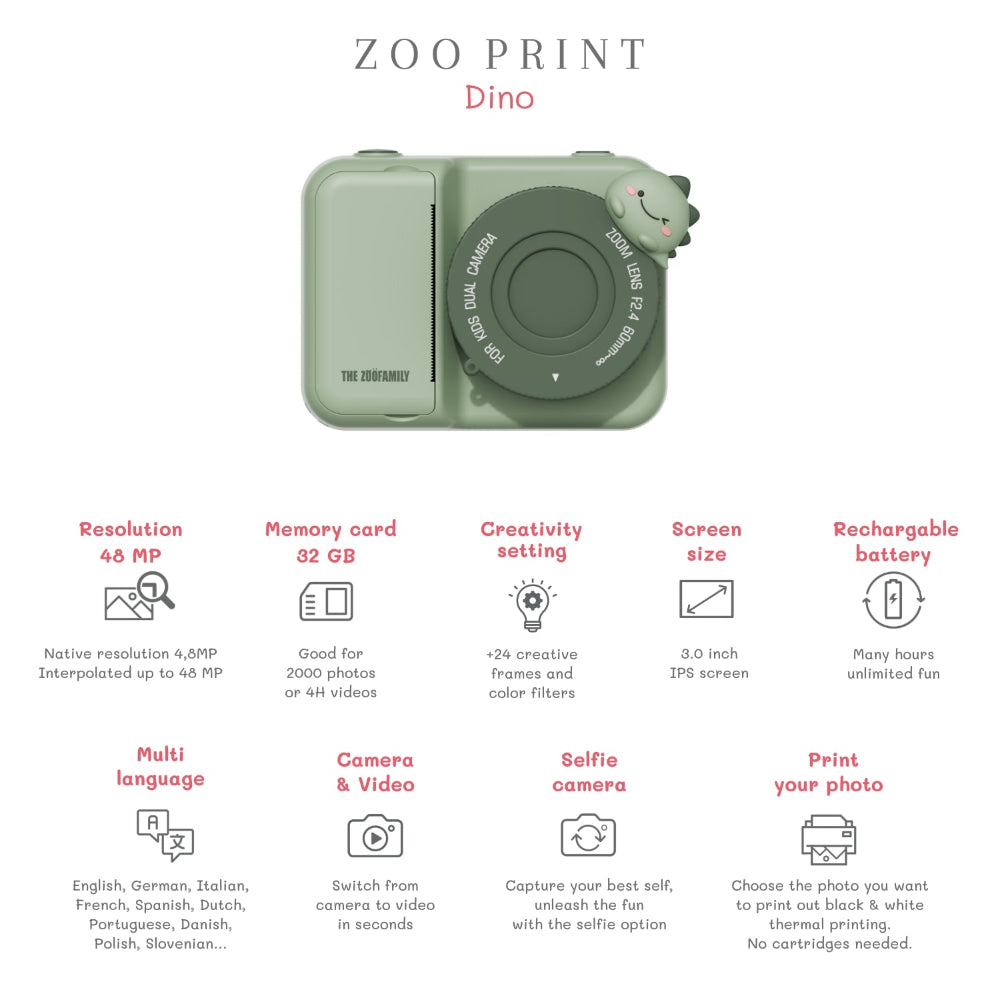 ZooFamily Zoo Print Dino Kids Camera