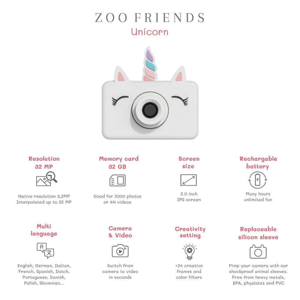 ZooFamily Zoo Friends Unicorn Kids Camera