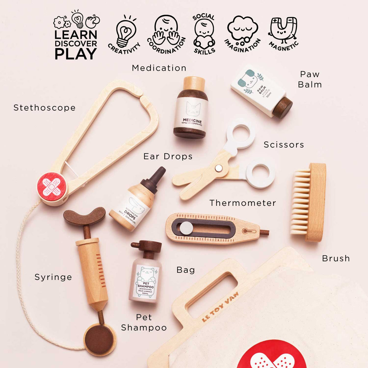 Le Toy Van Wooden Animal Vet Set