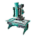 Green and black build your own card microscope on a white background
