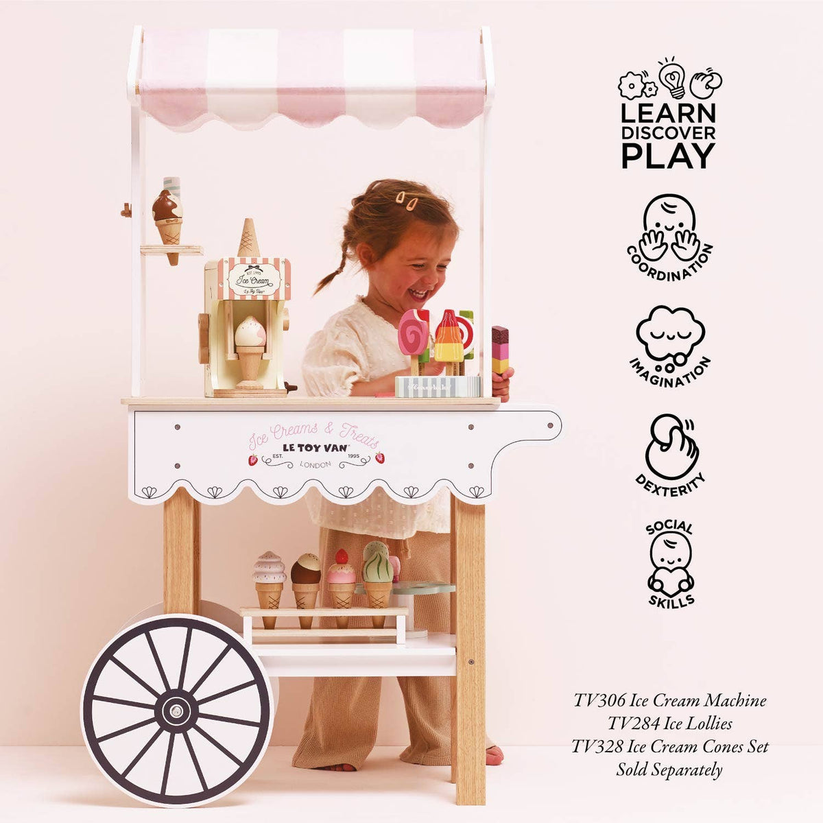 Le Toy Van Ice Cream Trolley Market Stall