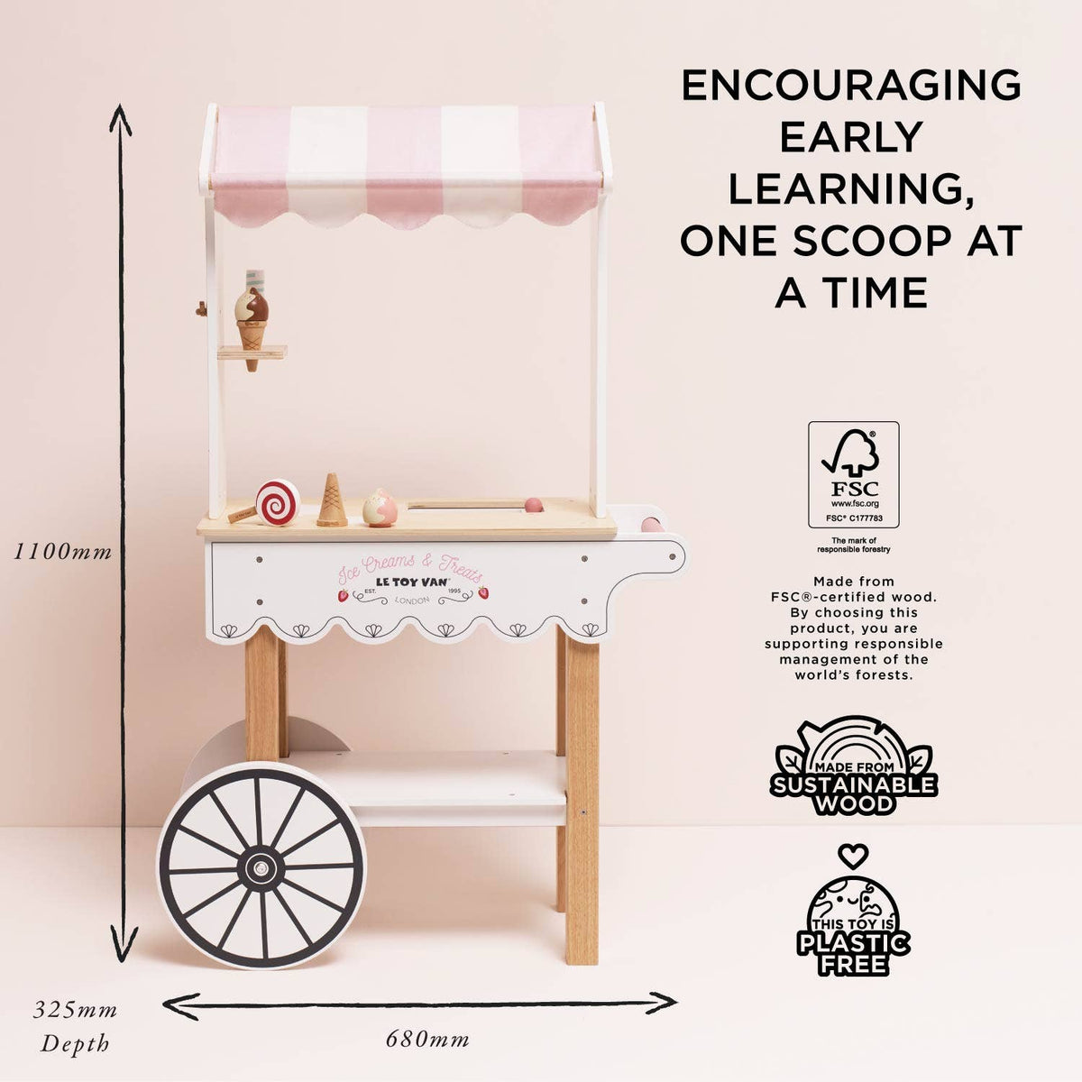 Le Toy Van Ice Cream Trolley Market Stall