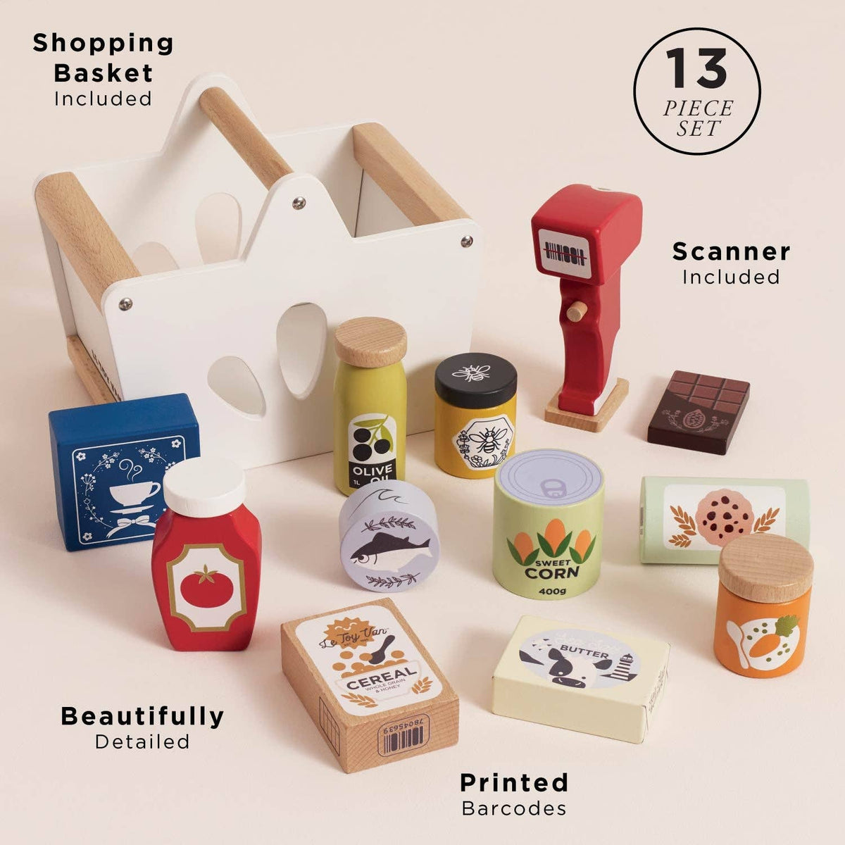 Le Toy Van Wooden Groceries Set & Scanner