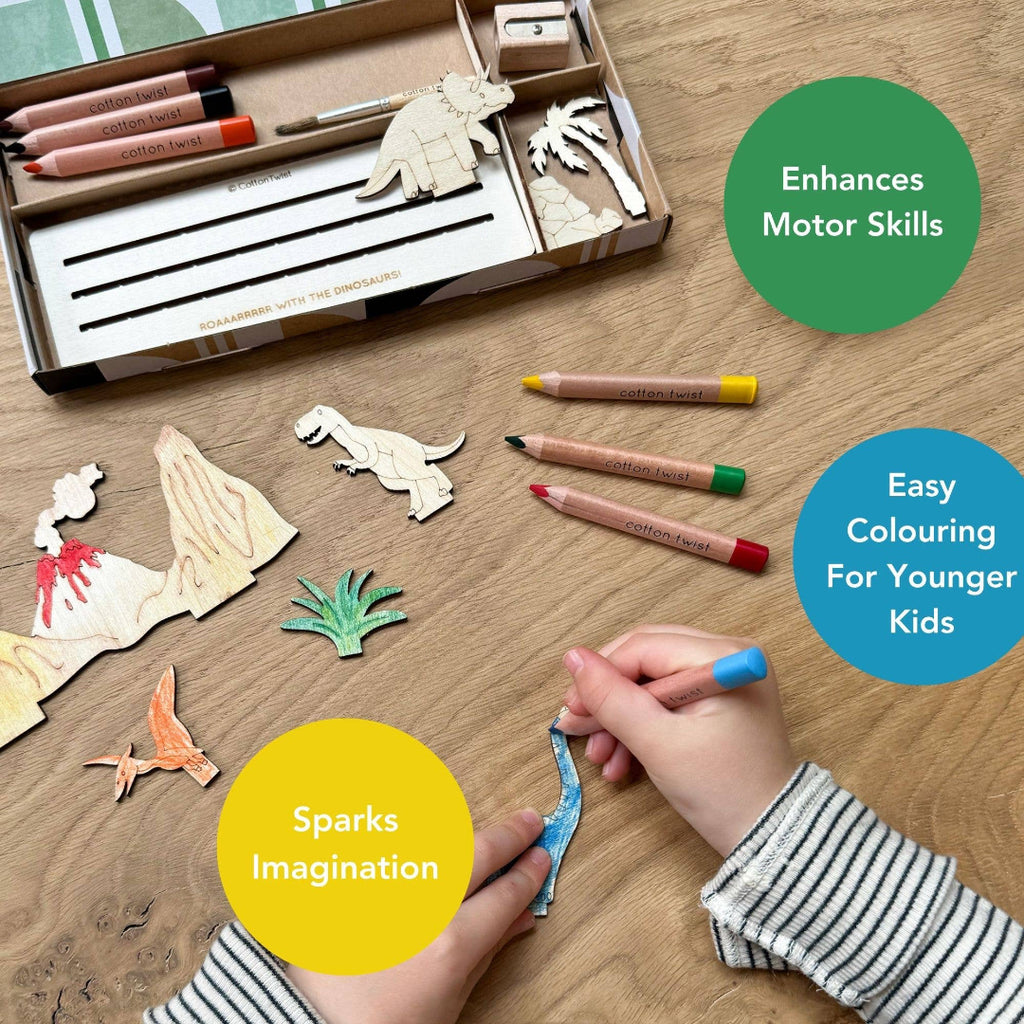 Cotton Twist Create Your Own Dinosaur Scene - DIY Craft Kit for Kids