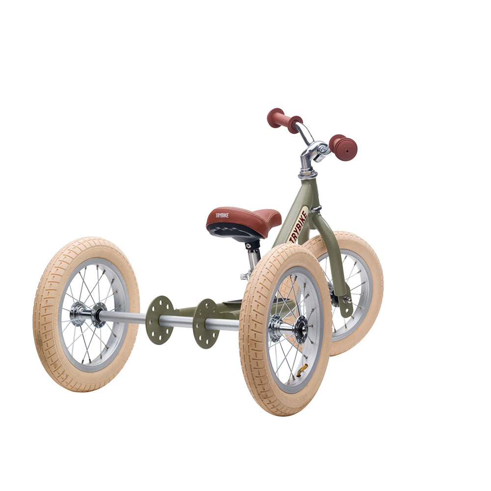 Trybike - Steel 2 In 1 Balance Trike - Vintage Green - Binky