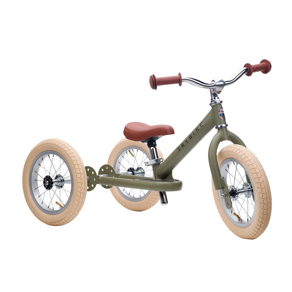 Trybike - Steel 2 In 1 Balance Trike - Vintage Green - Binky