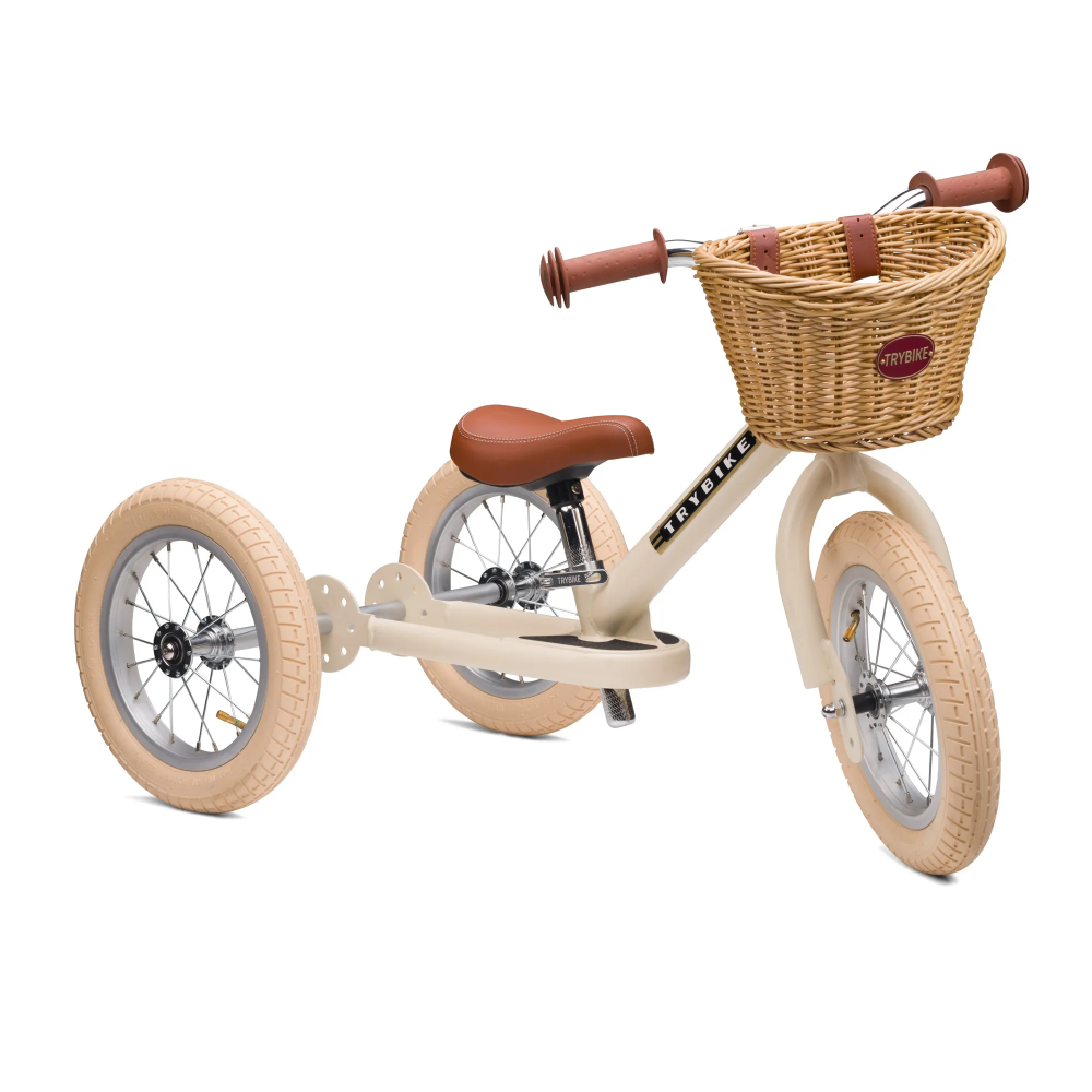 Trybike - Steel 2 In 1 Balance Trike - Vintage Cream - Binky