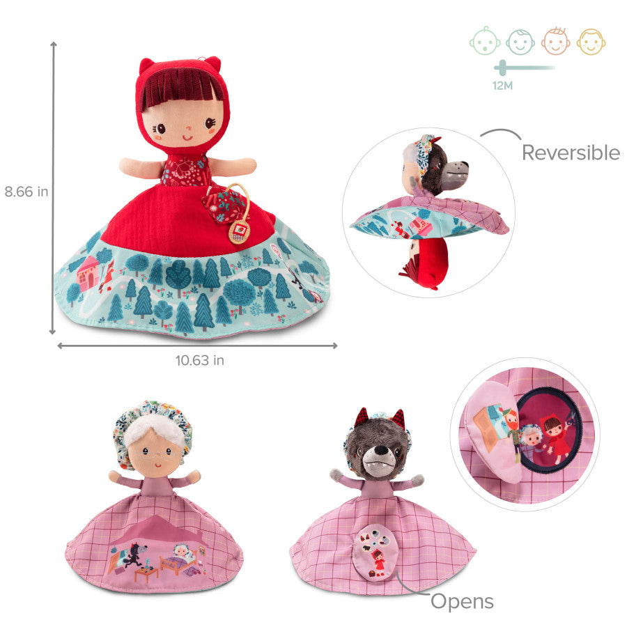 Lilliputiens Red Riding Hood Reversible Doll - Binky