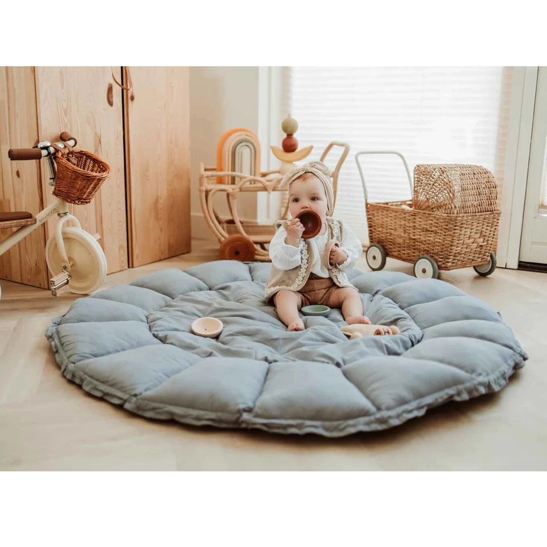 Play & Go Coco Organic Play Mat - Dusty Blue