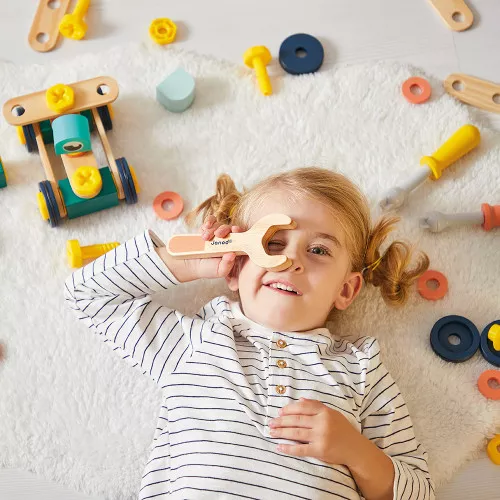 Janod Brico kids DIY barrel - 100 pieces - Binky