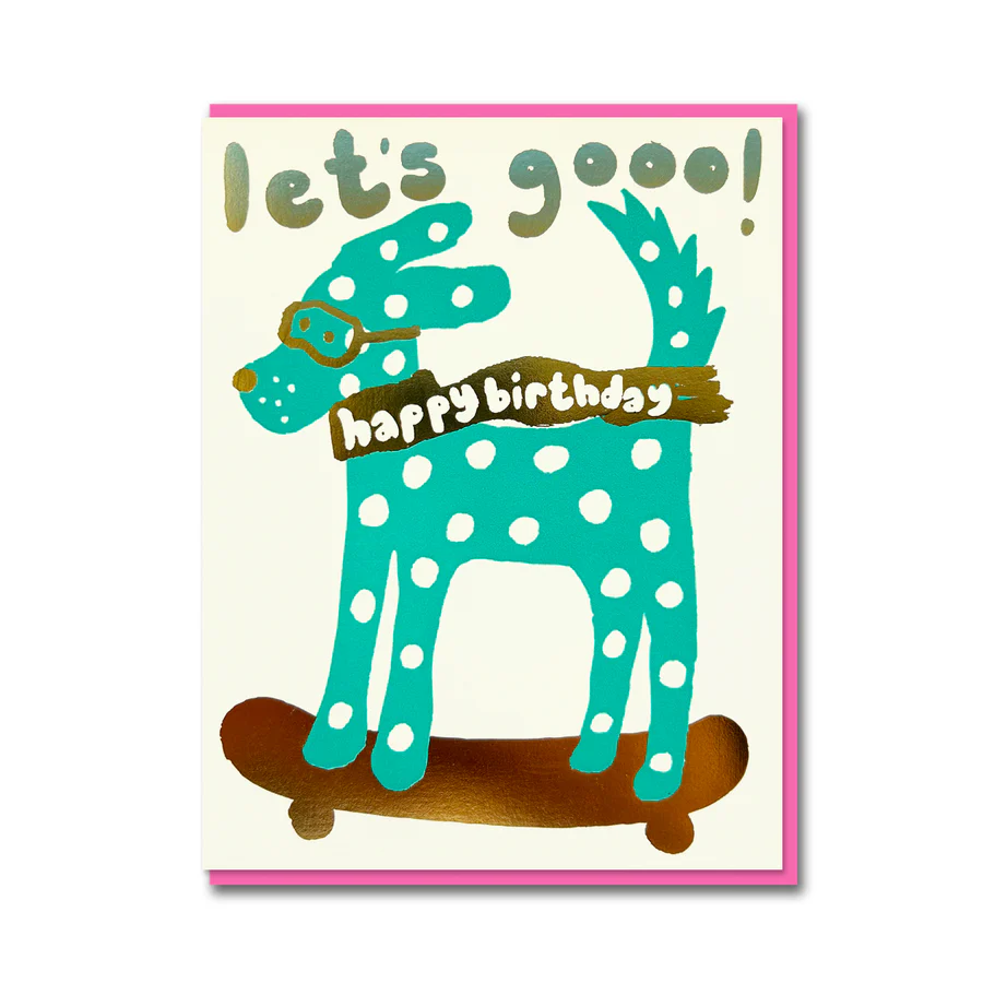 1973 Joyful Skate Dog Birthday card - Binky