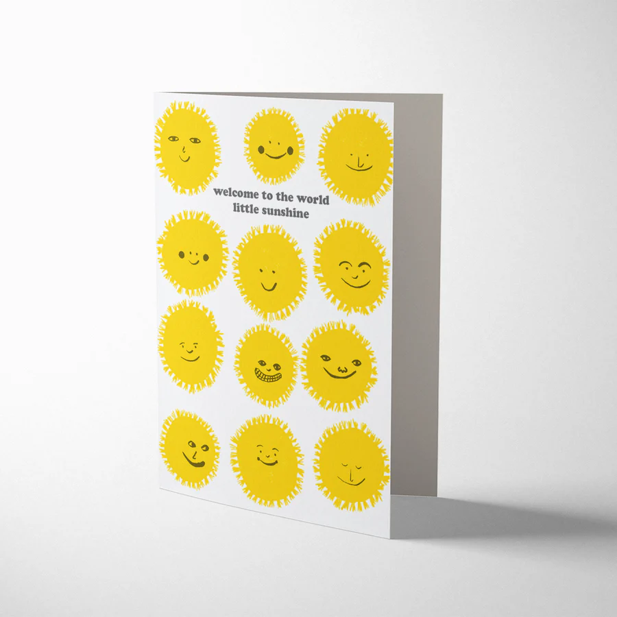 Egg Press Welcome Sunshine new baby card - Binky