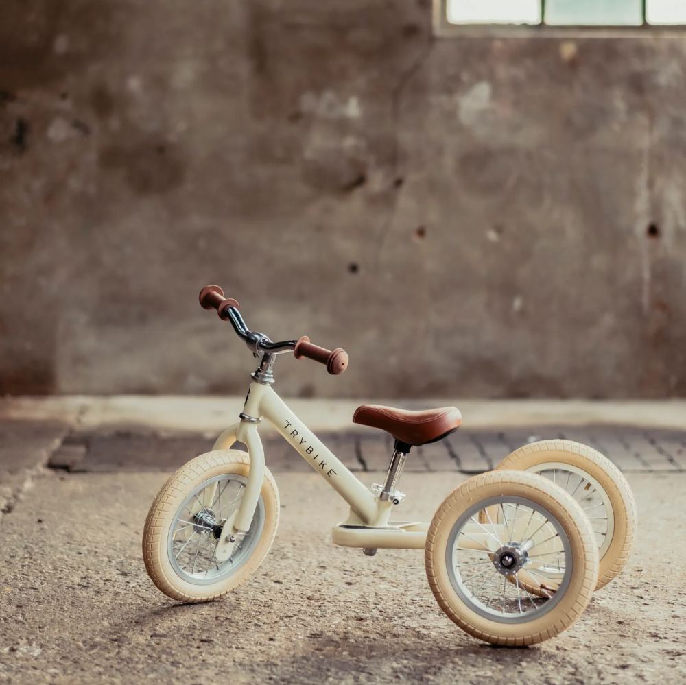 Trybike - Steel 2 In 1 Balance Trike - Vintage Cream - Binky