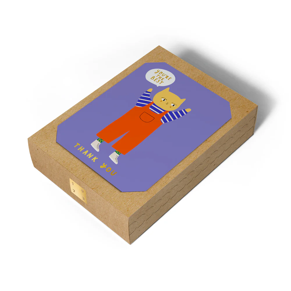 1973 Cat Thank You Box Set of 8 cards - Binky