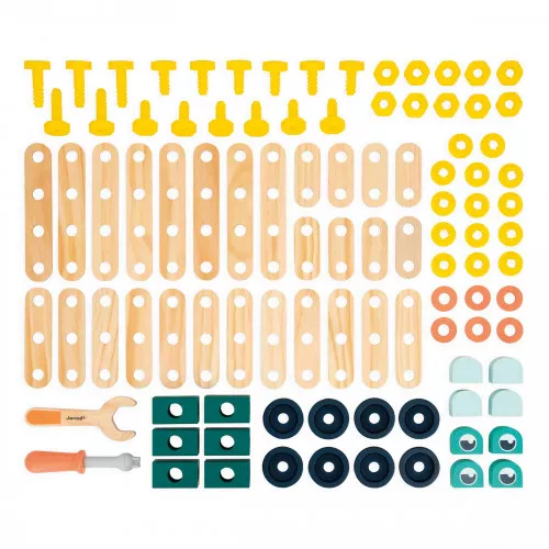 Janod Brico kids DIY barrel - 100 pieces - Binky