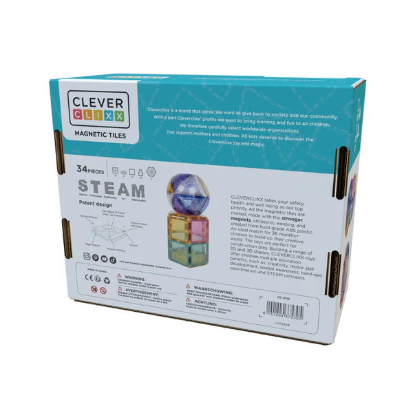 CleverClixx Small Curved Pack Pastel 34 pieces