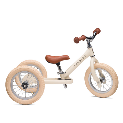 Trybike - Steel 2 In 1 Balance Trike - Vintage Cream - Binky