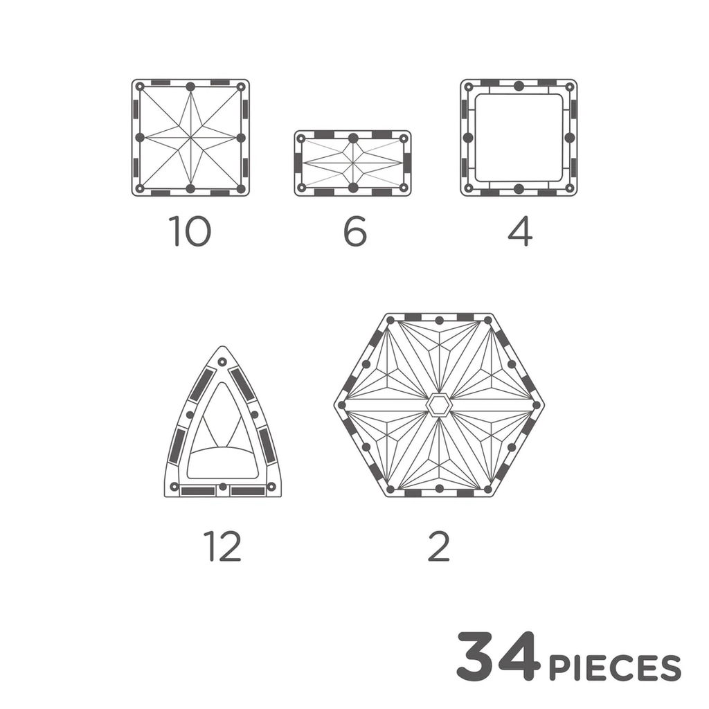 CleverClixx Small Curved Pack Pastel 34 pieces