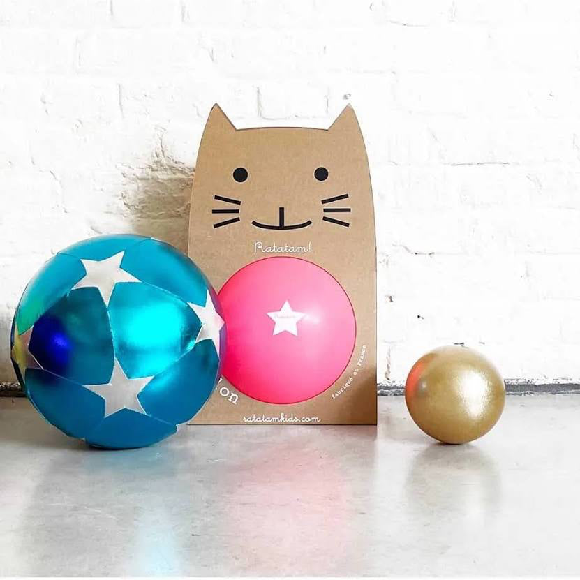 Blue ball with silver stars in fabric 30 cm