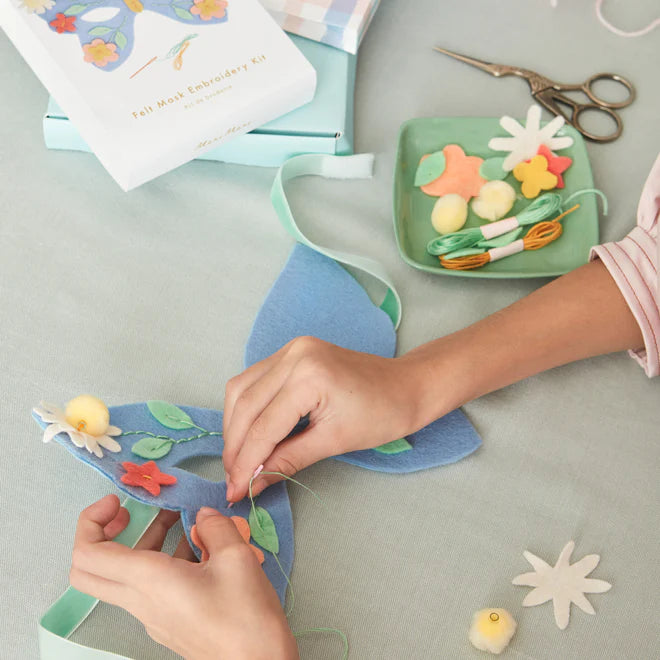 Flower Embroidery Butterfly Mask - Binky