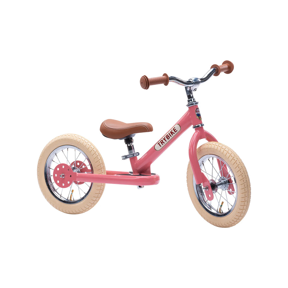 Trybike - Steel 2 In 1 Balance Trike - Vintage Rose - Binky
