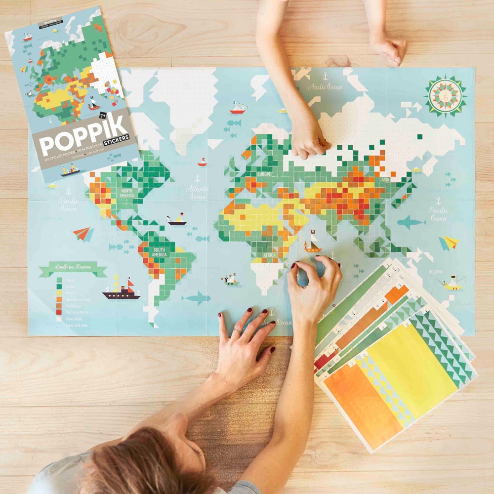 Giant Sticker Poster World Map - Binky