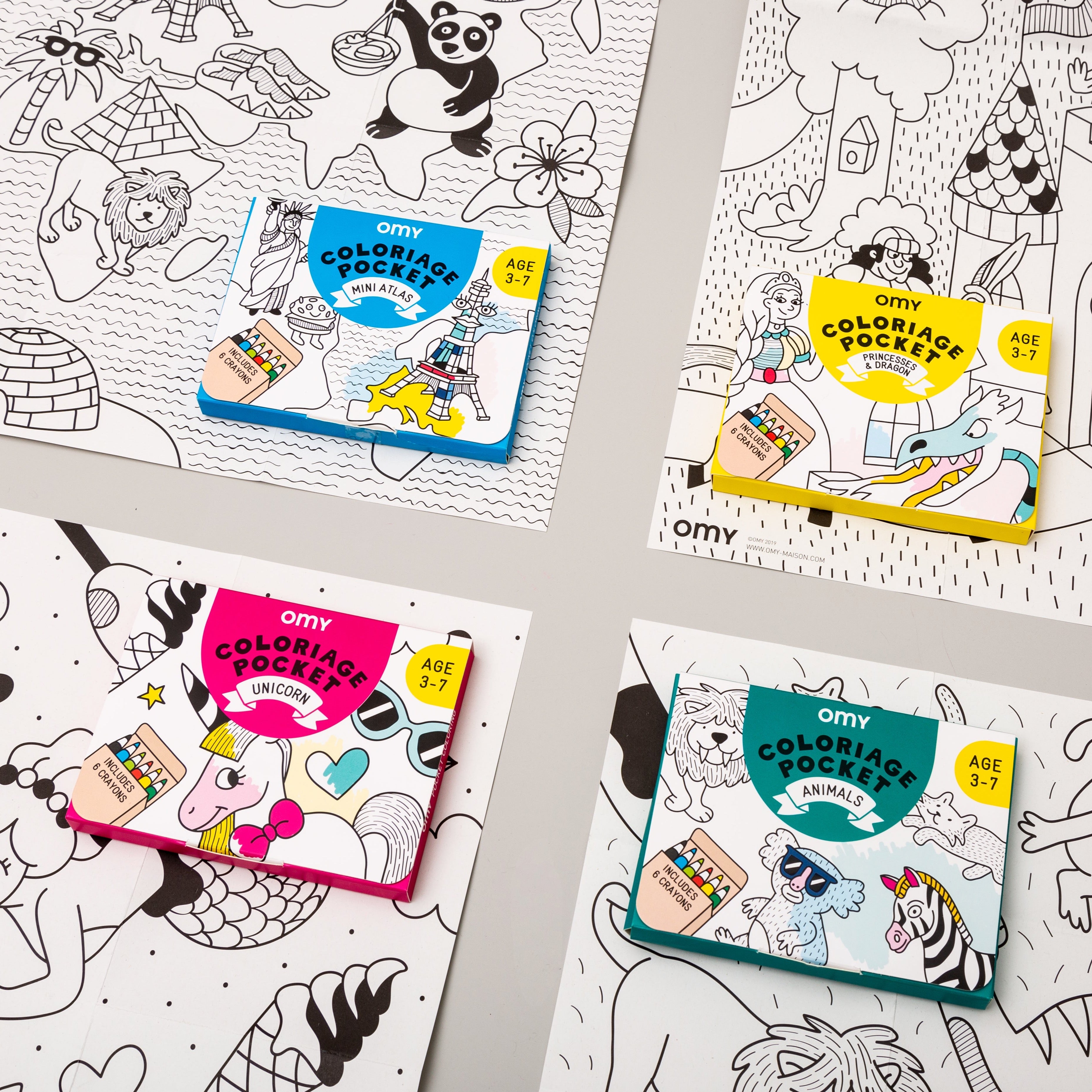 Unicorn colouring pocket - Binky