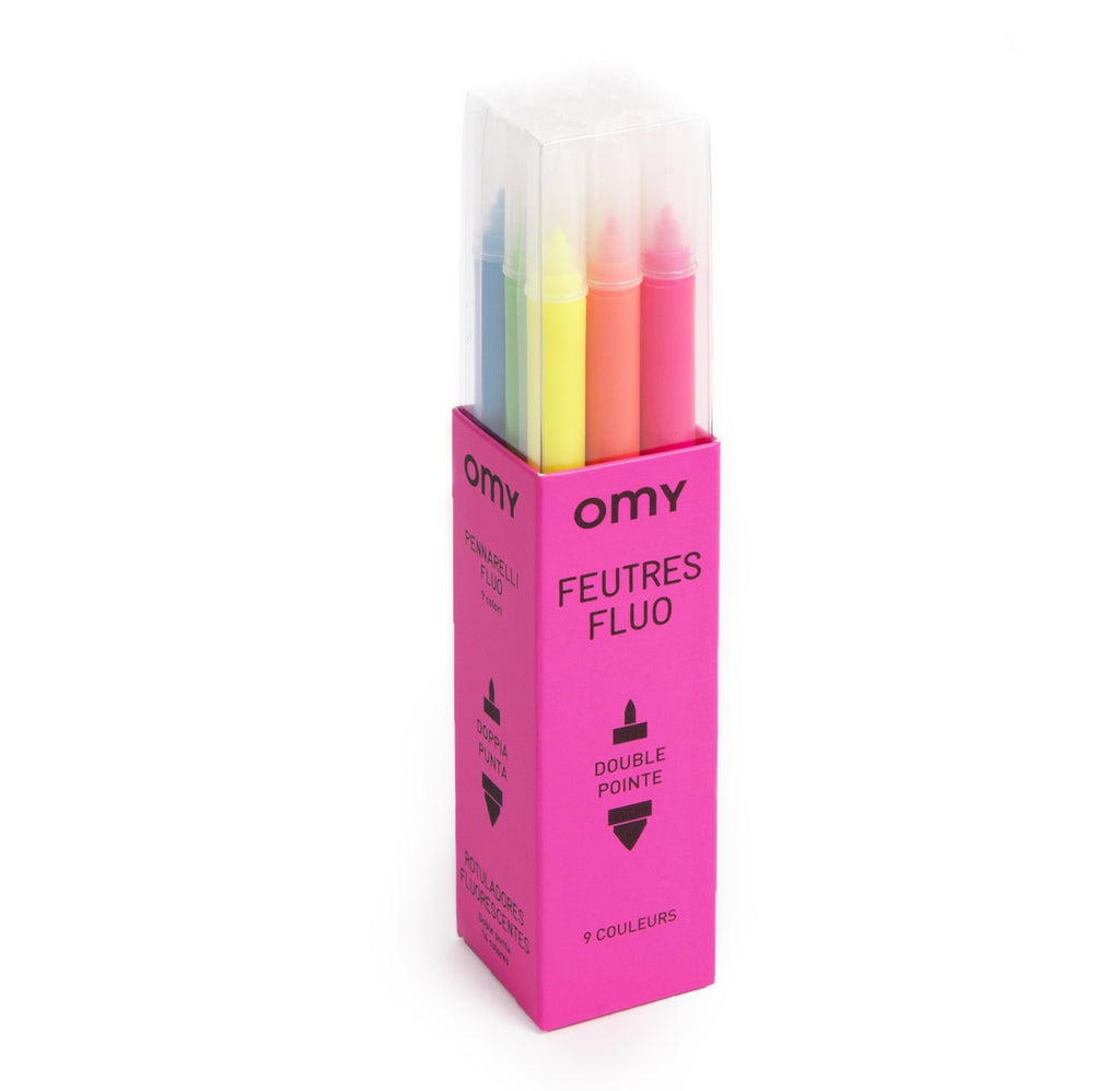 9 Neon felt tip pens - Binky