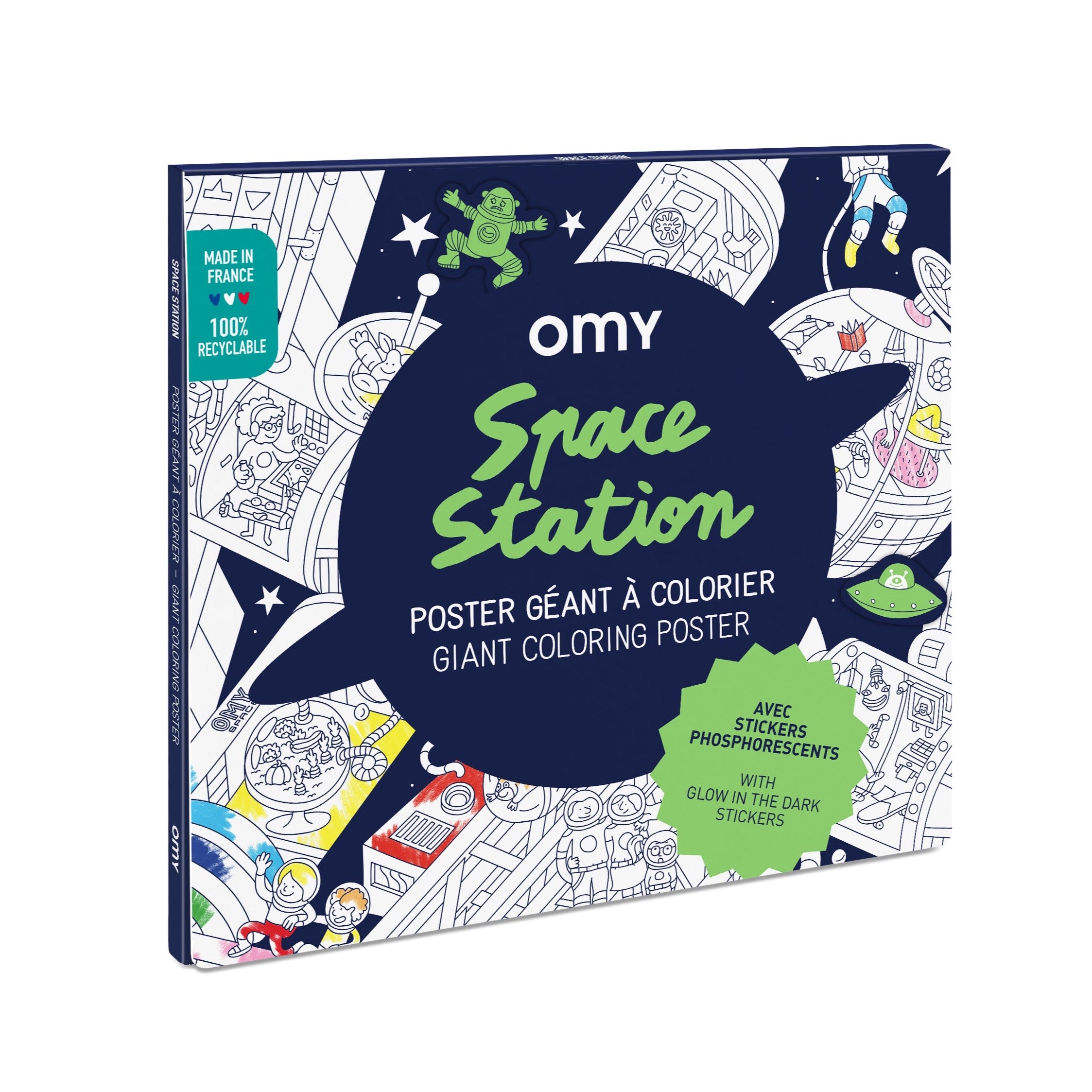 Space station colouring & sticker poster - Binky