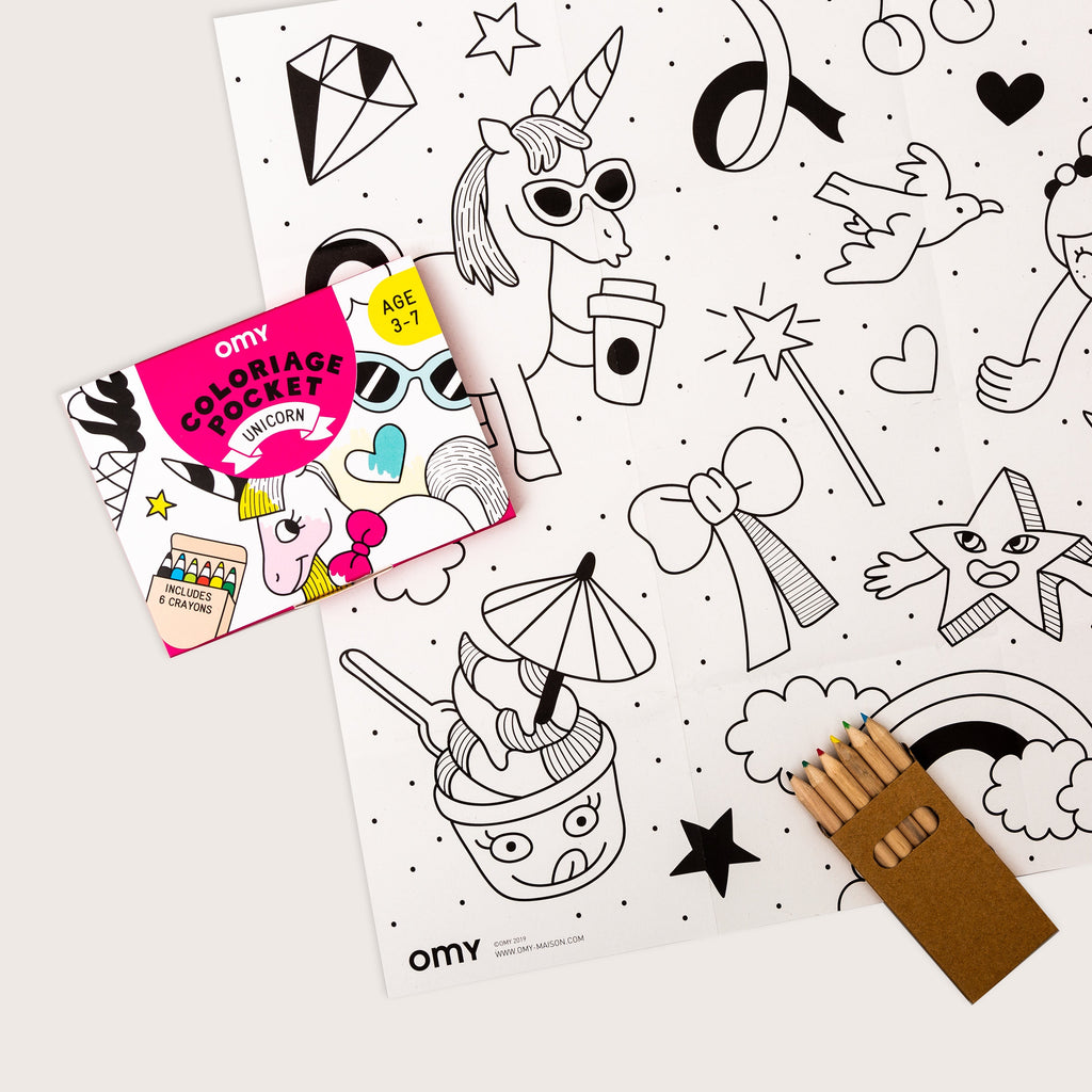 Unicorn colouring pocket - Binky
