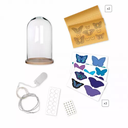 Illuminated Butterfly Bell Jar to make - Binky