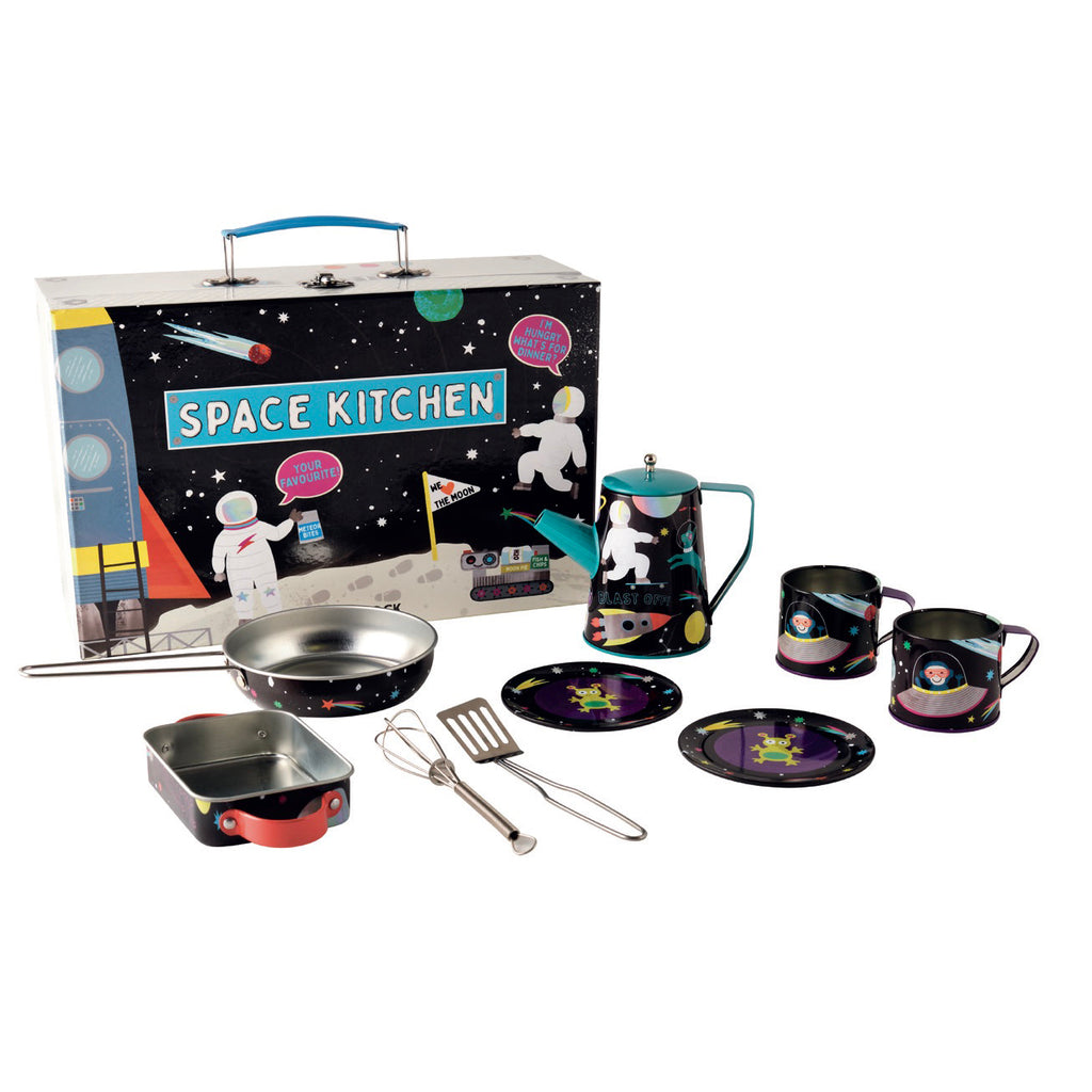 Space Tin Kitchen Set in Rectangular Case - Binky